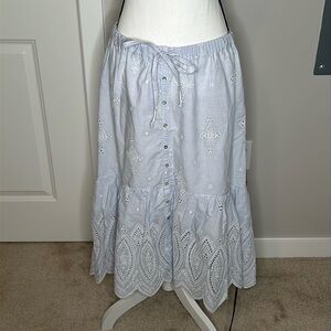Industry Stripe Eyelet Skirt NWT